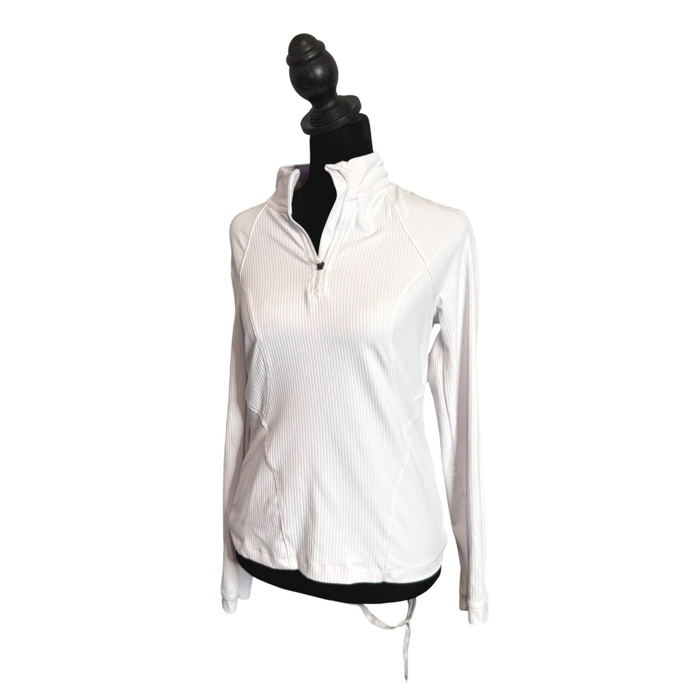 Spyder‎ Active Quarter Zip Pullover Womens XS White Ribbed Performance Top Layer